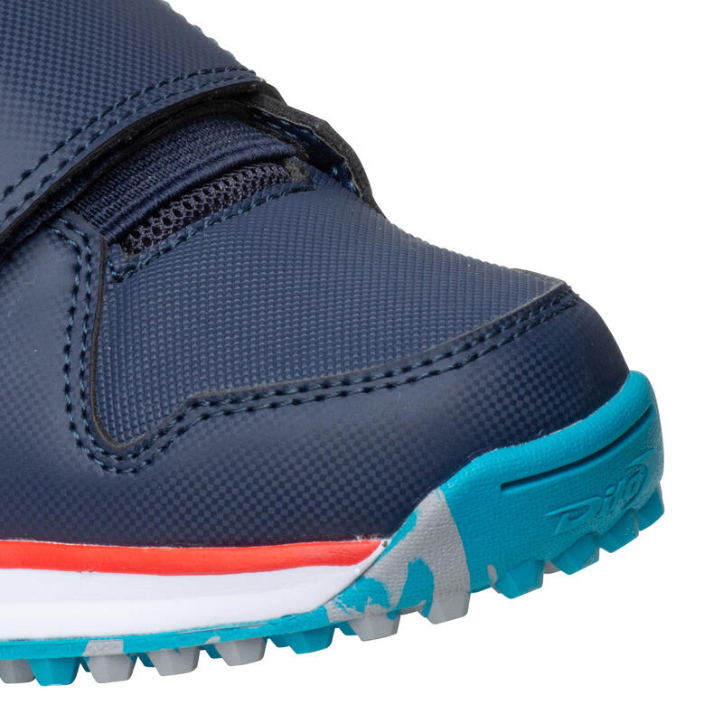 Chaussures de hockey sur gazon enfant intensité faible DT100 fix and go bleu