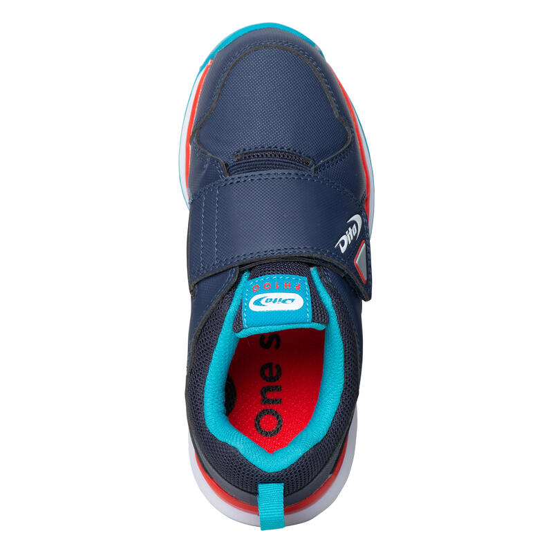 Chaussures de hockey sur gazon enfant intensité faible DT100 fix and go bleu