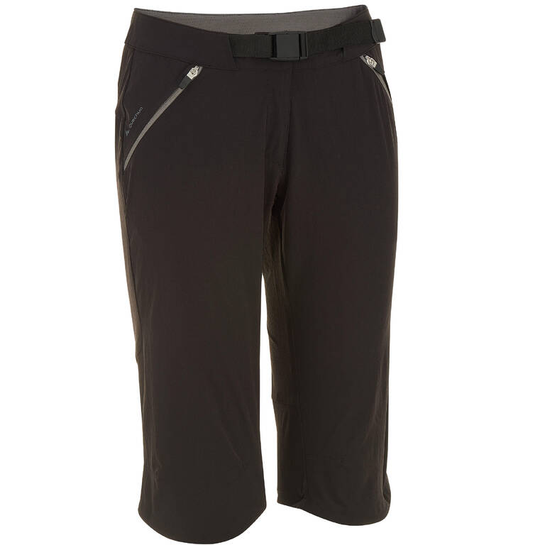 Forclaz 500 Women's Cropped Hiking Trousers - Hitam