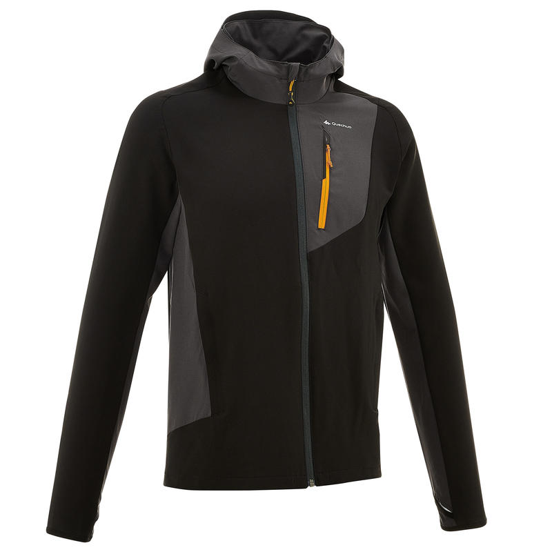 Chamarra de trekking en montaña TREK 900 wind hombre negra Chamarra de trekking en montaña TREK 900 wind hombre negra