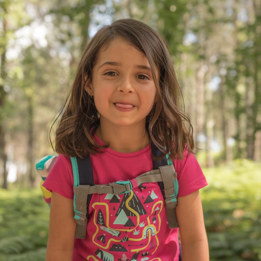 T-shirt de randonnée - MH100 KID rose pâle phosphorescent - enfant 2-6 ANS