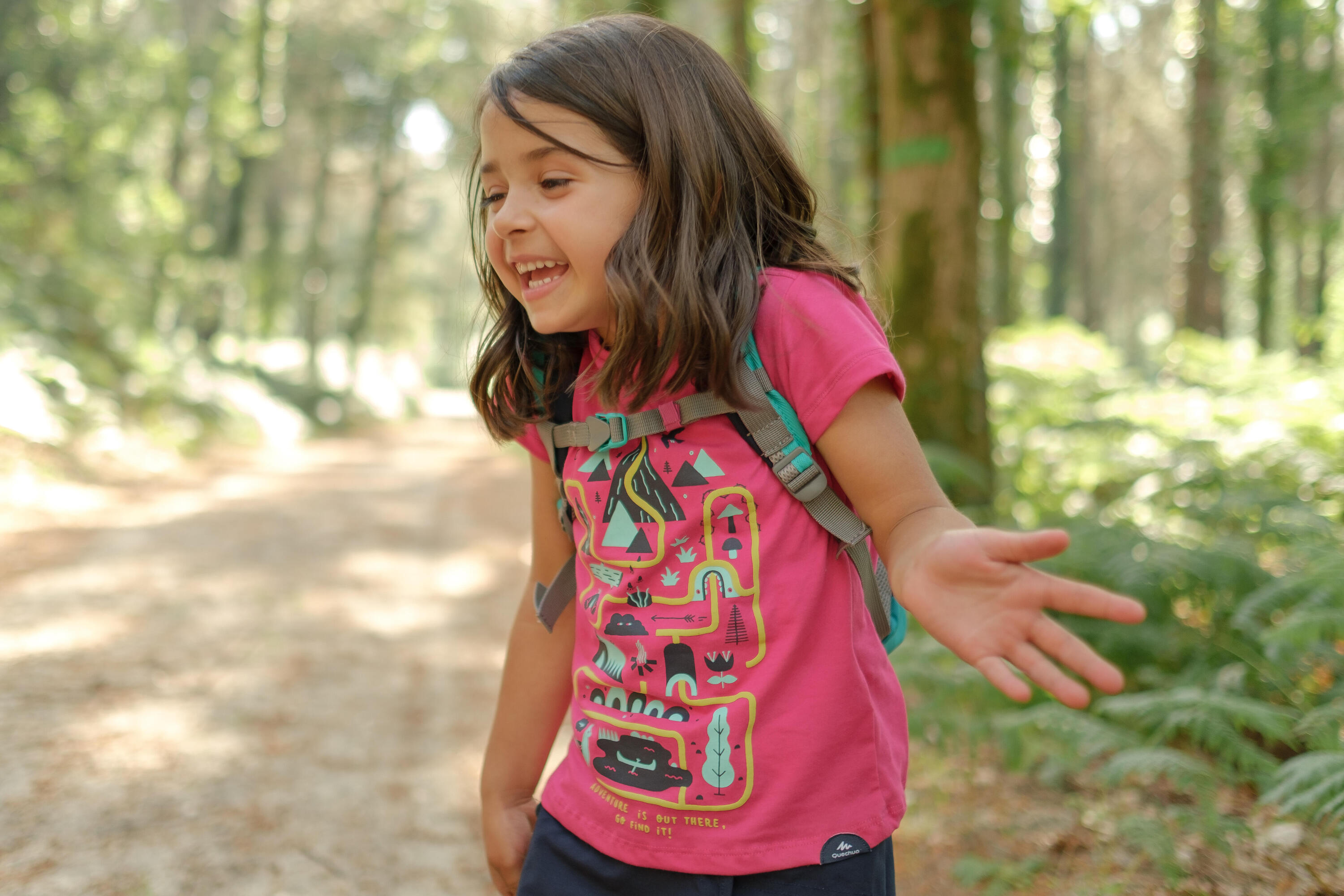Children's Hiking t-shirt - MH100 KID - Age 2-6 YEARS - pink  5/6
