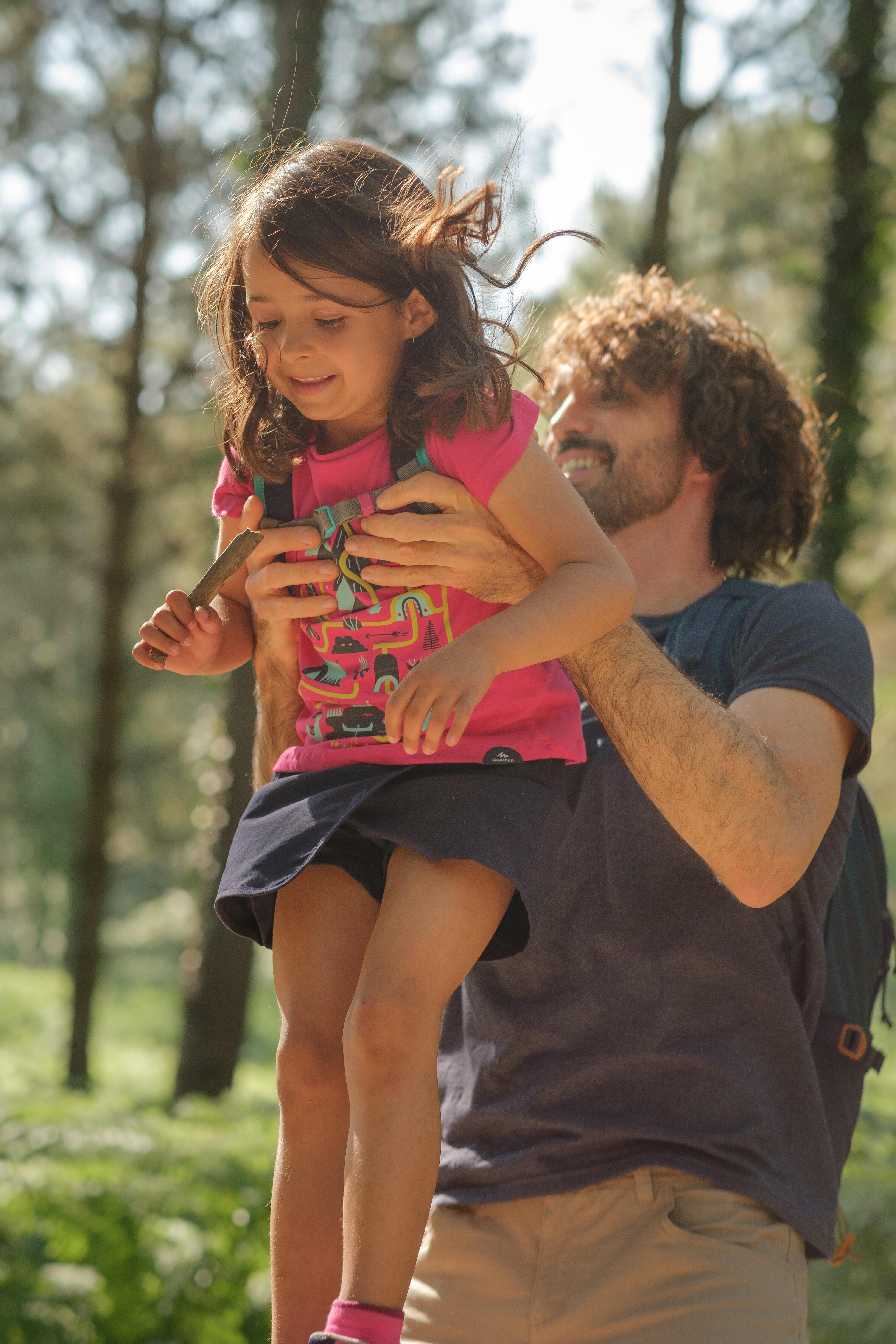 Kids’ Hiking Skort - MH 100 Navy Blue - QUECHUA