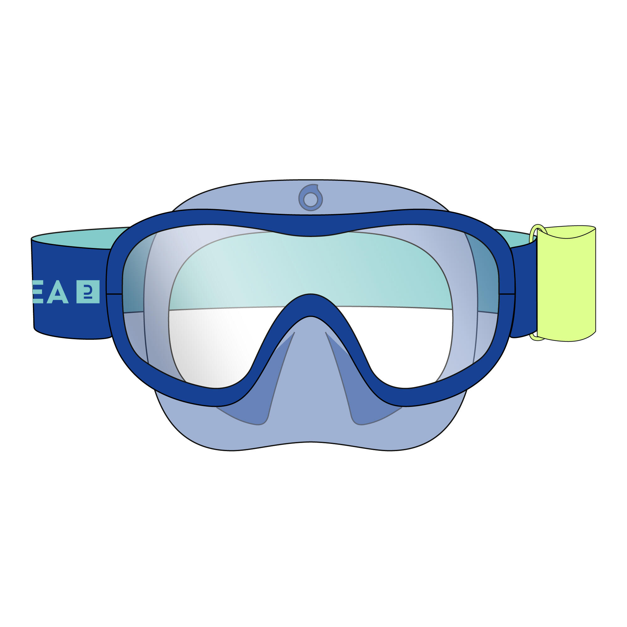 Diving mask - 100 Comfort Blue 8/9