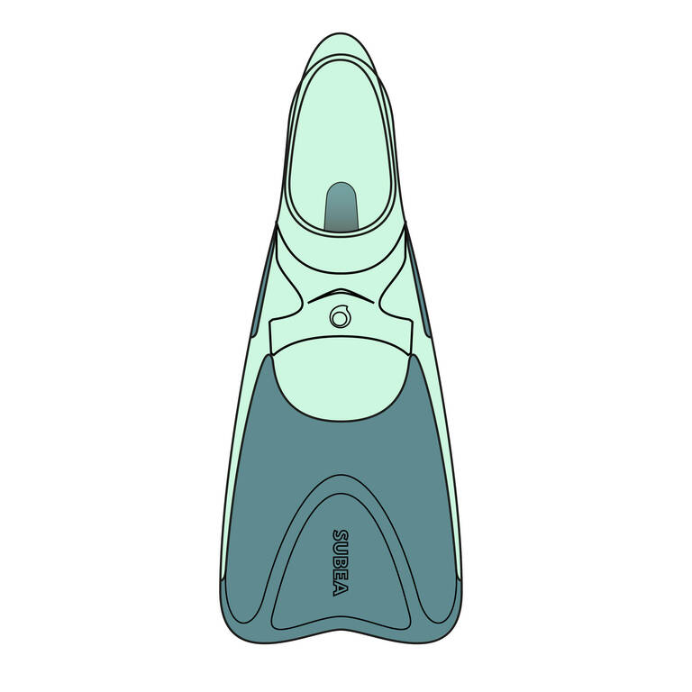 Adults’ snorkelling fins  SUBEA SNK 500 - Pastel mint