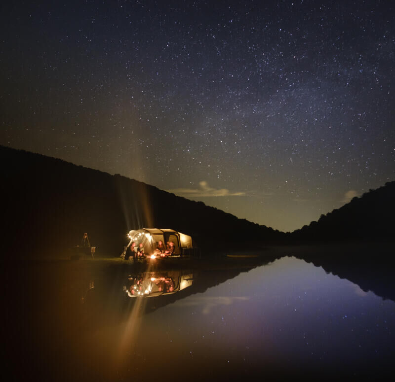 Camping in the mountains to observe the Perseids