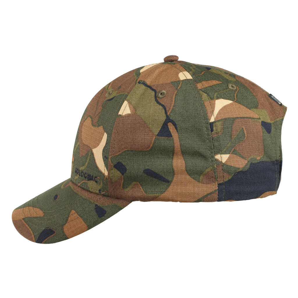 Casquette chasse 500 Résistante Camo Woodland Vert et Marron