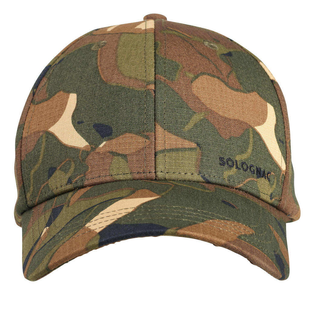 Durable hunting cap 500 - Woodland Camo Green and Brown