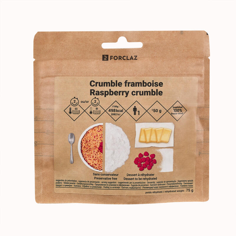 Sobremesa Liofilizada para Trekking - Crumble de Framboesa - 50g
