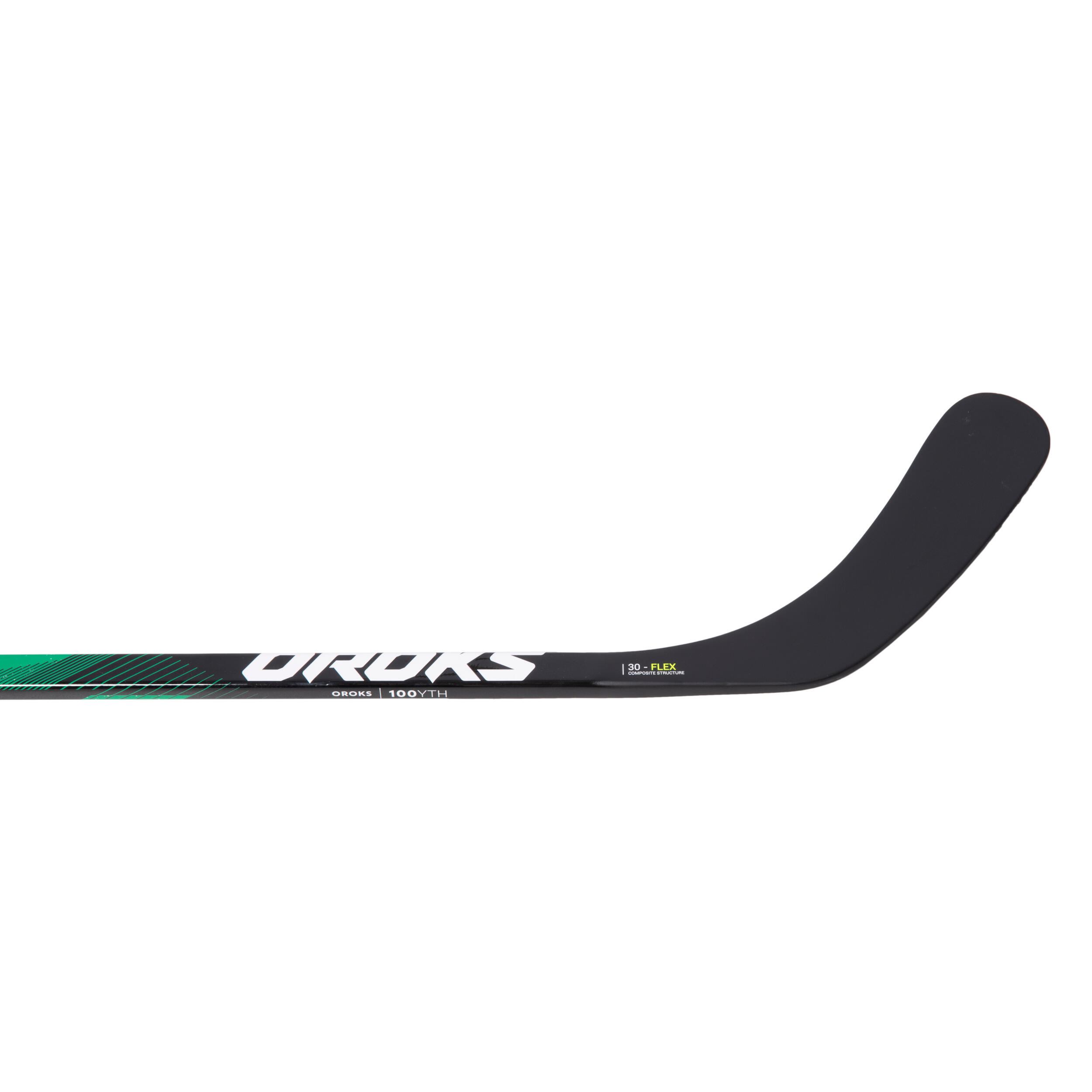 Kids’ LeftHanded Hockey Stick IH 100 black, Snow white, Malachite