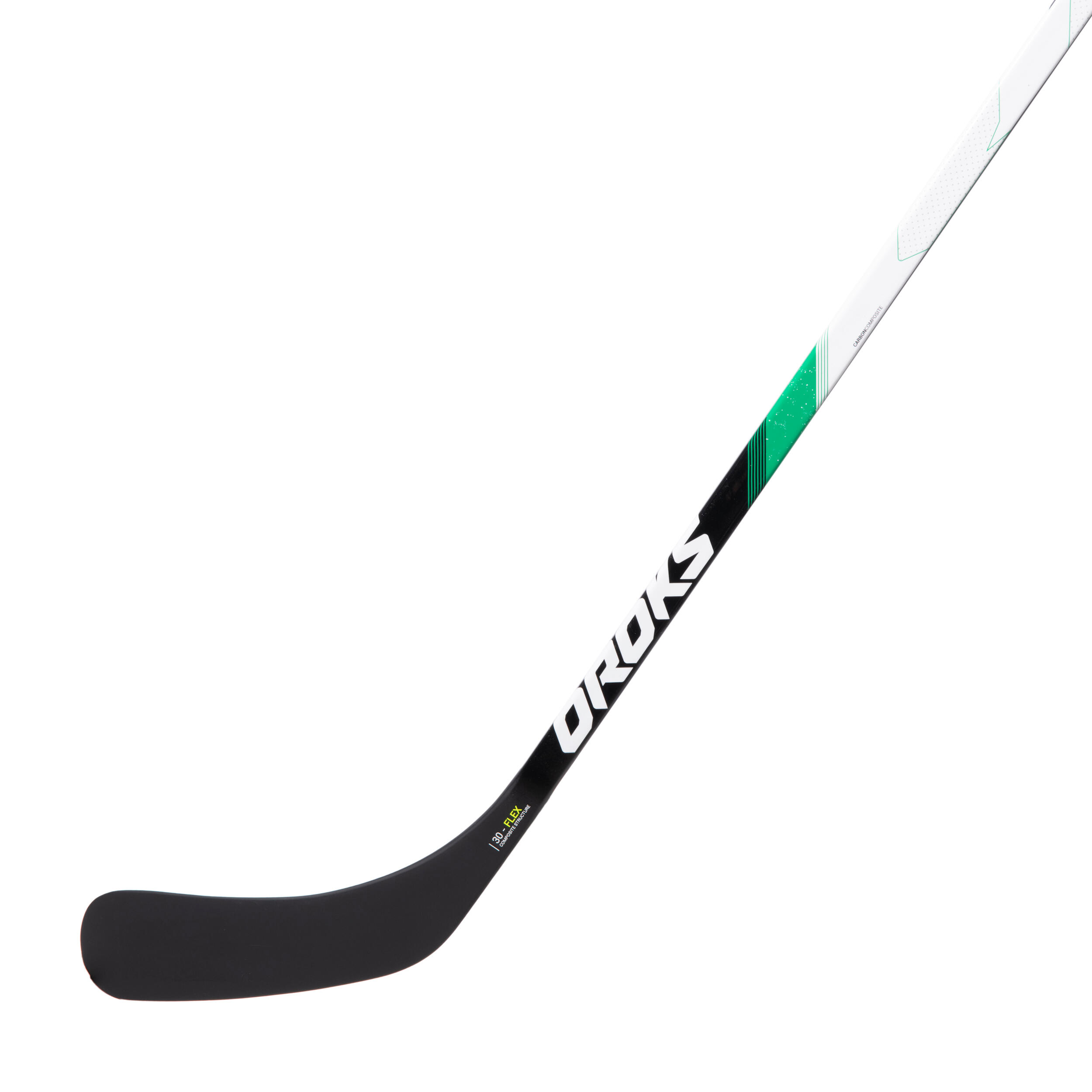 Kids’ LeftHanded Hockey Stick IH 100 black, Snow white, Malachite