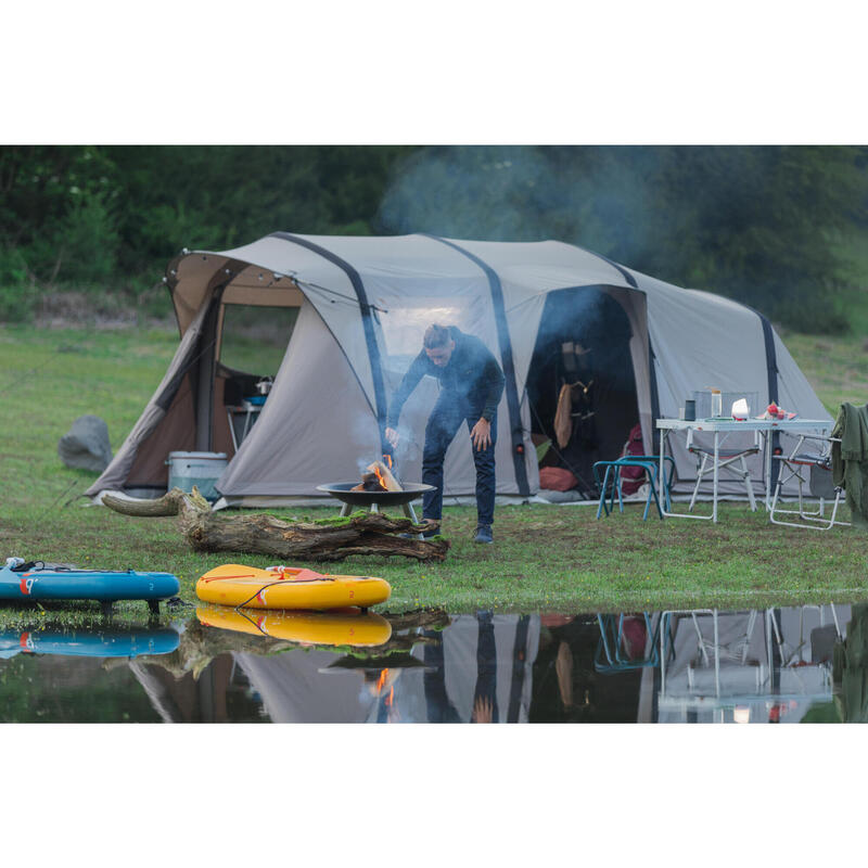 Inflatable Camping Tent Airseconds 6 3 Polycotton 6 Person 3 Bedrooms Decathlon Inflatable Camping Tent Airseconds 6 3 Polycotton 6 Person 3 Bedrooms Decathlon