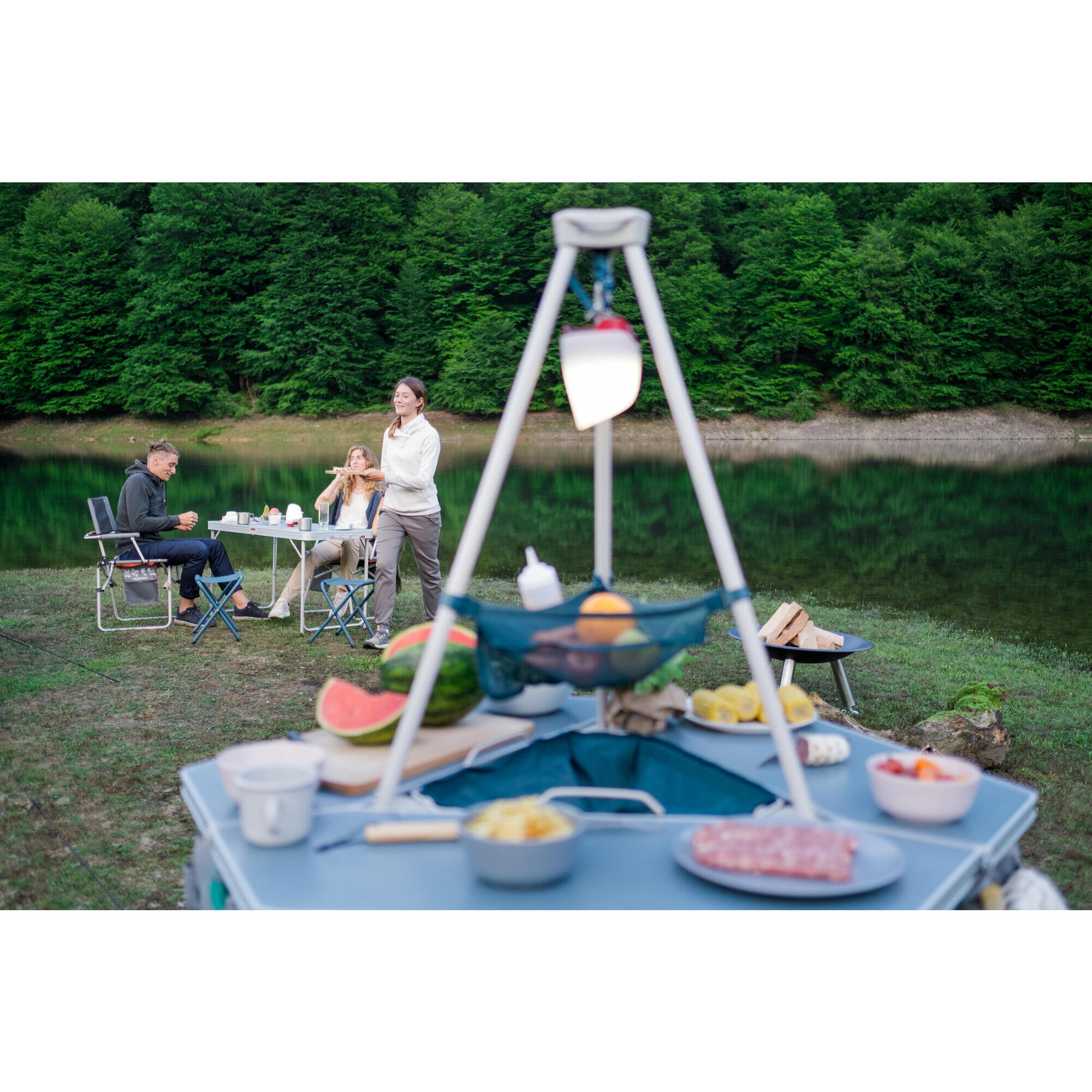 Table et chaises pliantes de camping 4 à 6 personnes - bleu - QUECHUA