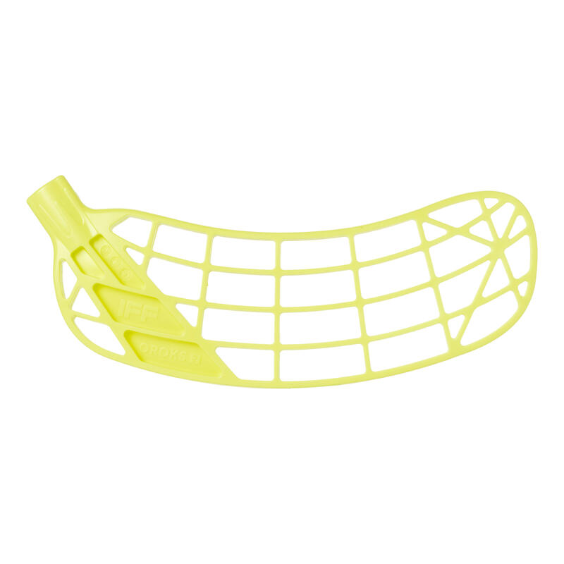 Palette de floorball droite jaune acide fluo