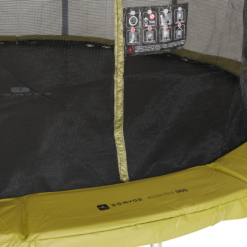 Trampolino elastico 365 cm con rete di protezione