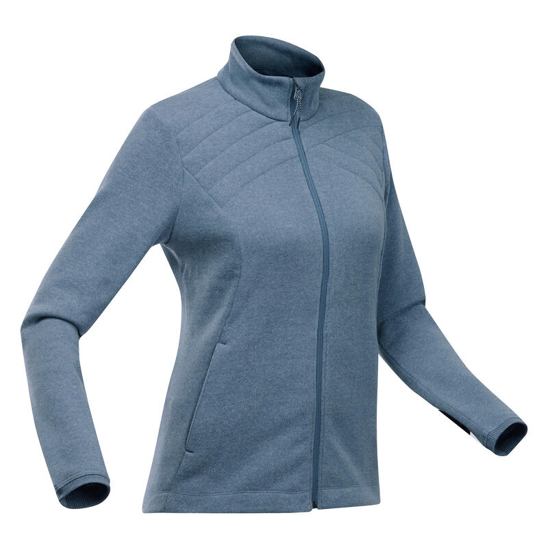 Maglione in pile trekking donna NH150 azzurro