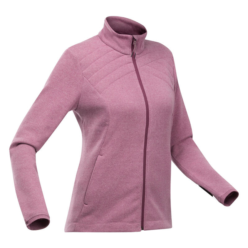 Camisola Polar de Caminhada na Montanha Mulher MH100 Rosa pálido