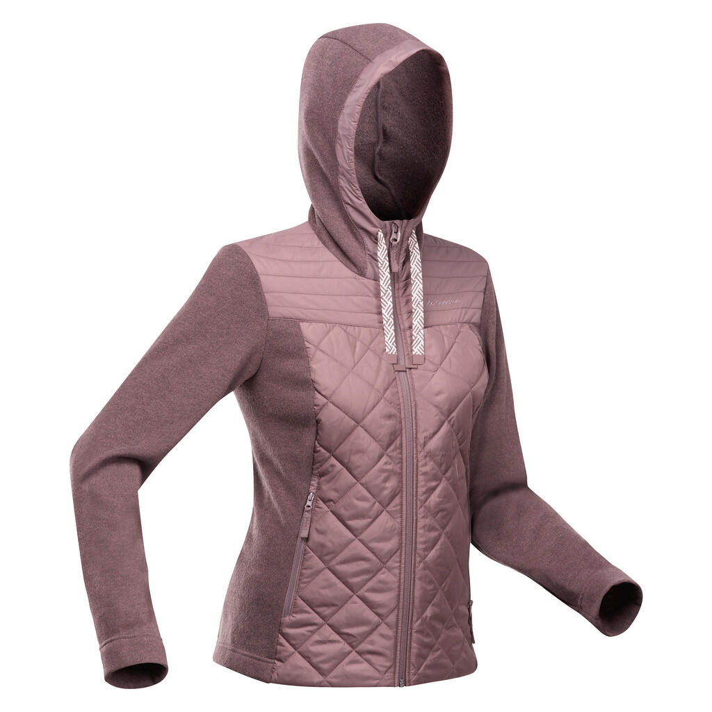 Women’s hiking hooded sweatshirt - nh100 hybrid