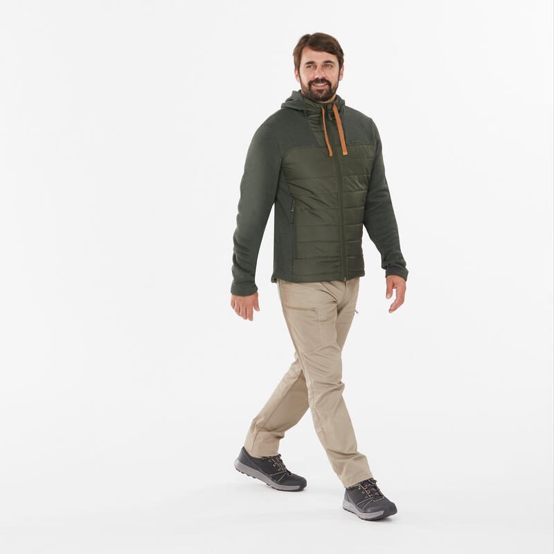 Felpa trekking uomo NH100 Hybrid kaki
