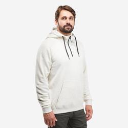 Sudadera de montaña y trekking con capucha hombre quechua nh150. 1/2 cremallera