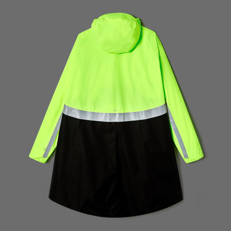 City Cycling PPE Day & Night Visibility Poncho 560 - Neon Yellow/Black