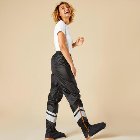 Штани верхні жіночі 540 для велопоїздок містом для захисту від дощу чорні