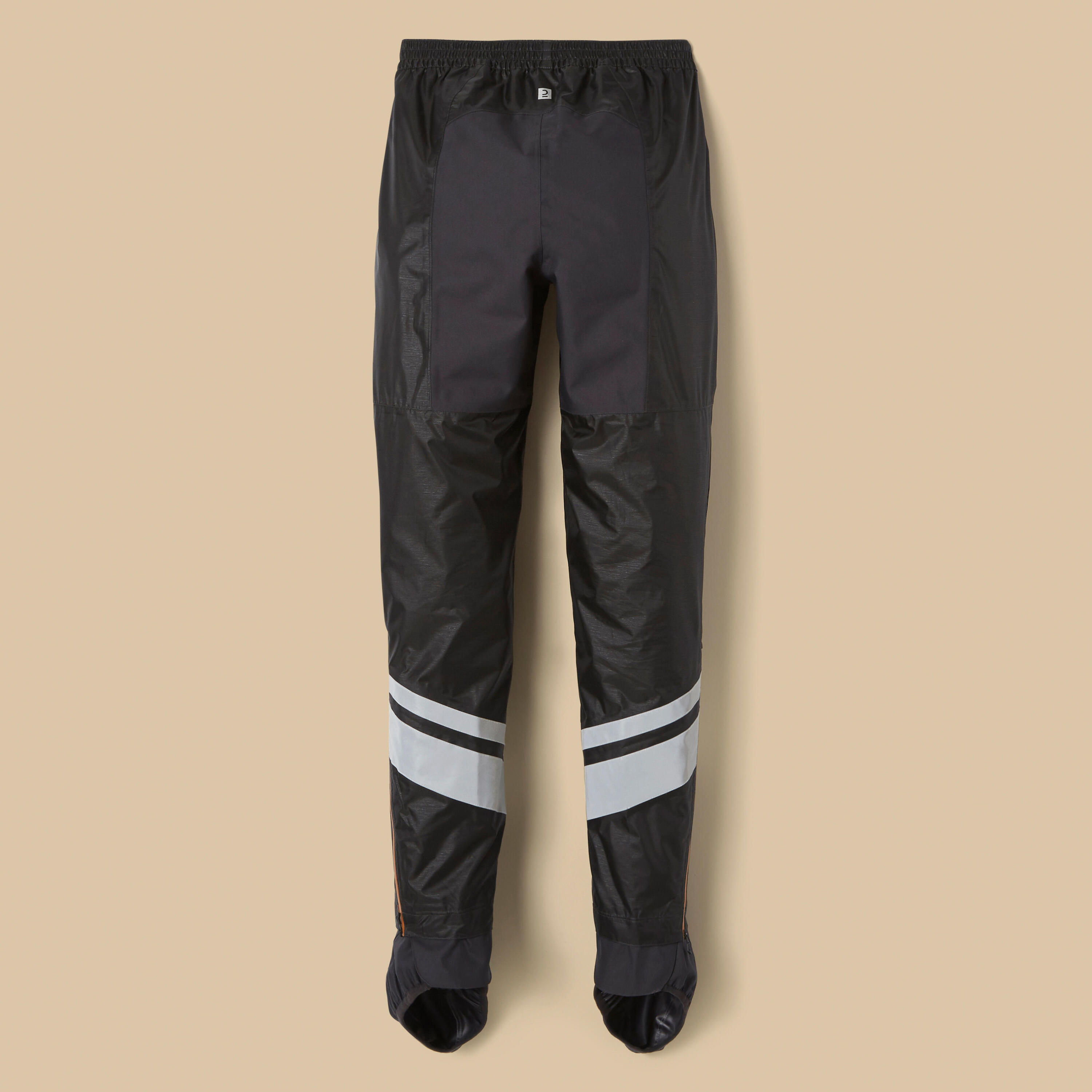 Regenbroek met geïntegreerde schoencovers voor op de fiets 540 dames zwart 10/12
