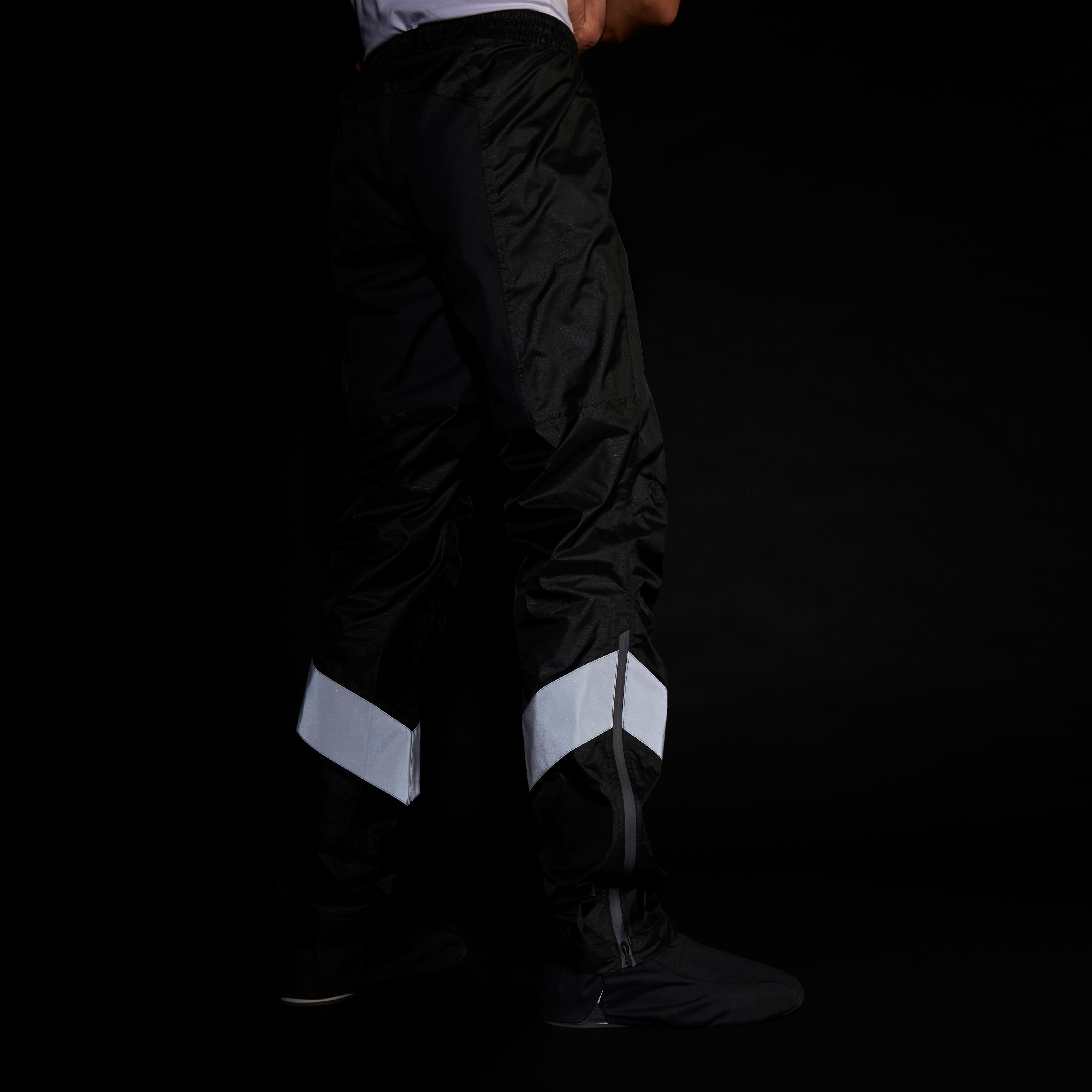 CITY BIKE RAIN PANTS WITH INTEGRATED SHOE COVERS 540 MAN BLACK