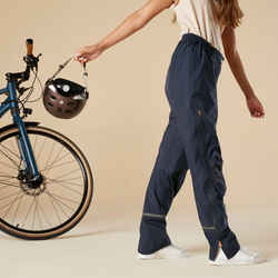 Women's City Cycling Rain Overtrousers 900 - Blue