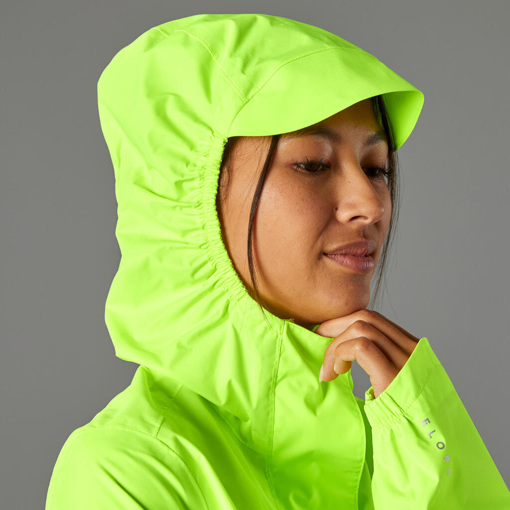 Women's Waterproof Urban Cycling Jacket - Neon Yellow