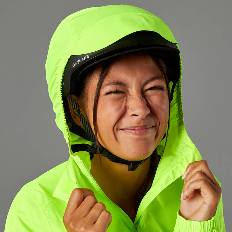 Women's Waterproof Urban Cycling Jacket - Neon Yellow