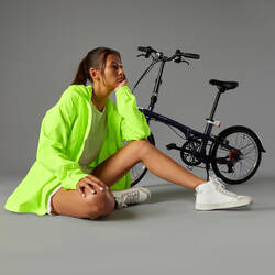 Women's Waterproof Urban Cycling Jacket - Neon Yellow