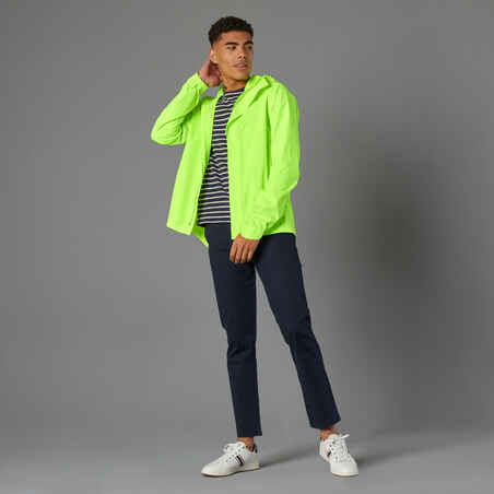 100 Men's Waterproof Urban Cycling Jacket - Neon Yellow