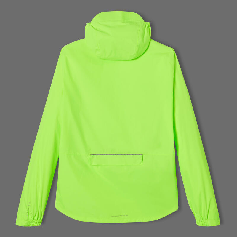 VESTE PLUIE VELO VILLE HOMME 120 JAUNE FLUO CERTIFIÉE EPI VISIBILITÉ JOUR