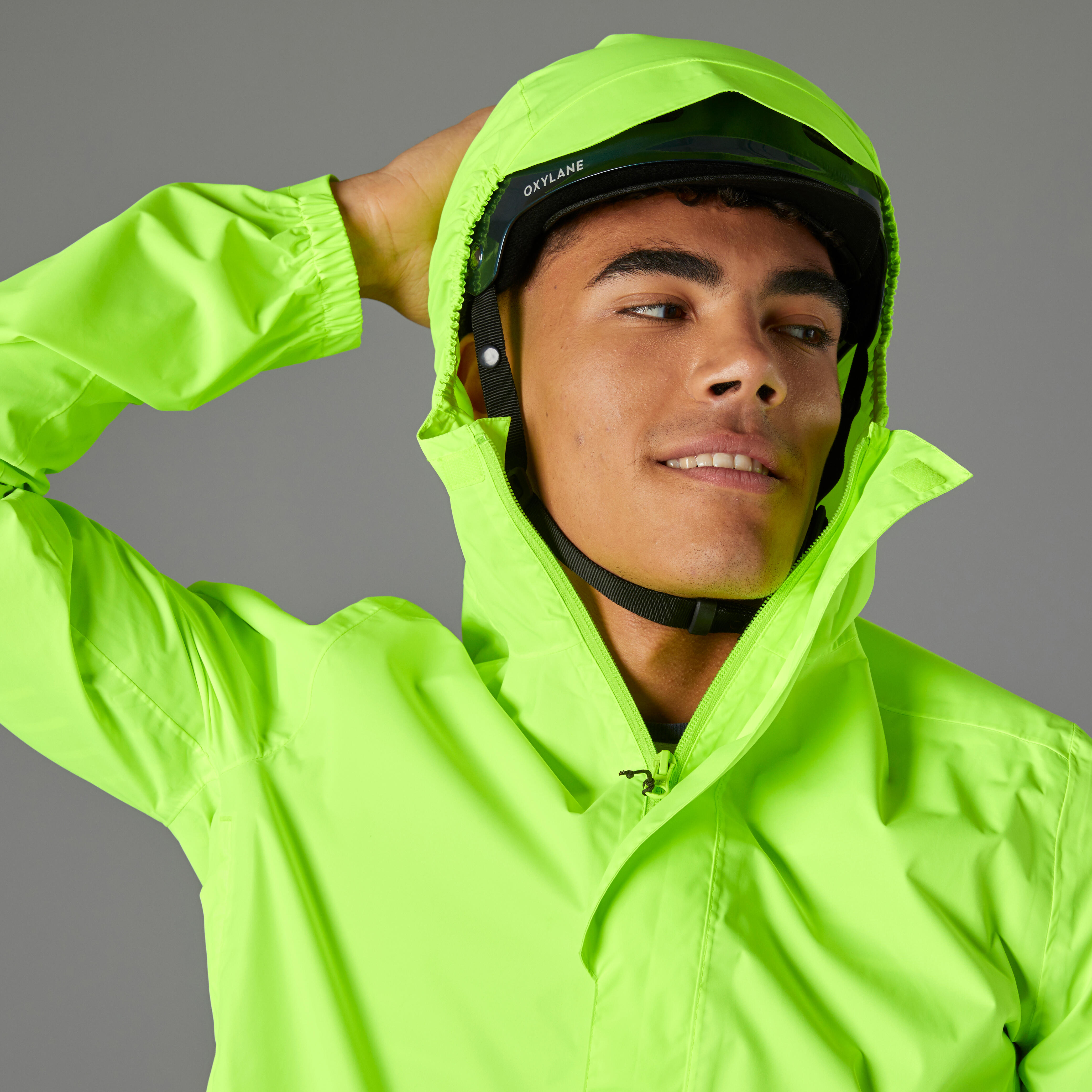 Men's Cycling Rain Jacket - 120 PPE Yellow - Fluo yellow gre