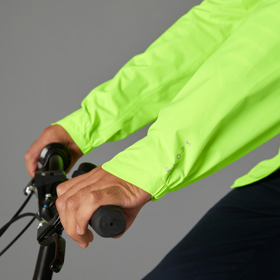 VESTE PLUIE VELO VILLE HOMME 120 JAUNE FLUO CERTIFI??E EPI VISIBILIT?? JOUR BTWIN | Decathlon