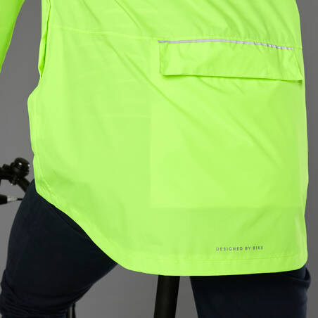 100 Men's Waterproof Urban Cycling Jacket - Neon Yellow