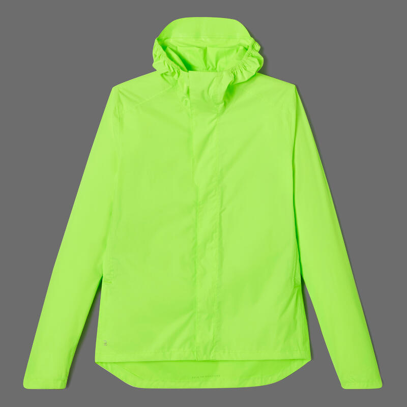 VESTE PLUIE VELO VILLE HOMME 120 JAUNE FLUO CERTIFIÉE EPI VISIBILITÉ JOUR