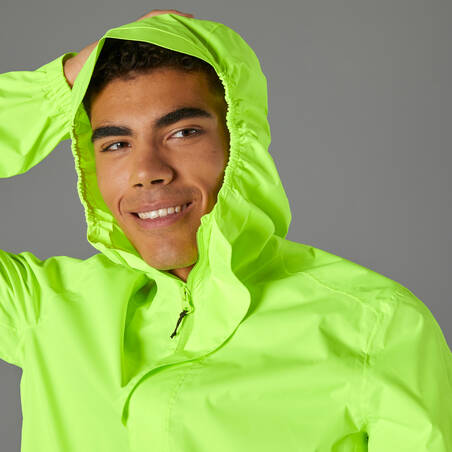 100 Men's Waterproof Urban Cycling Jacket - Neon Yellow