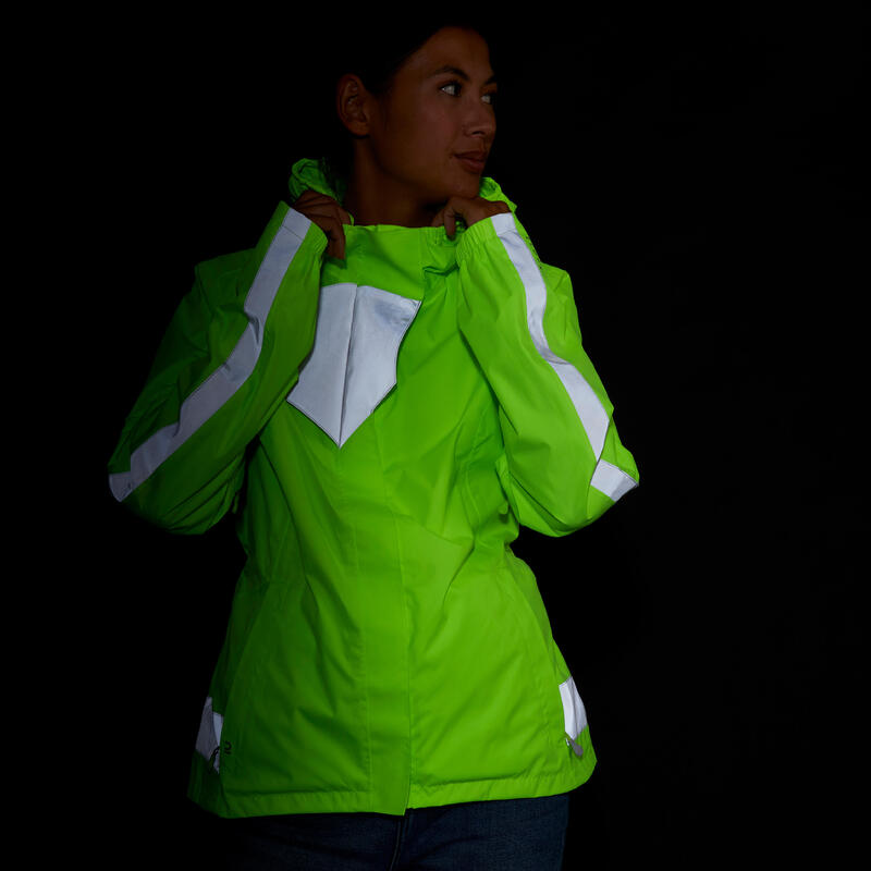 VESTE PLUIE VELO VILLE 560 FEMME VISIBILITÉ EPI JOUR et NUIT JAUNE FLUO