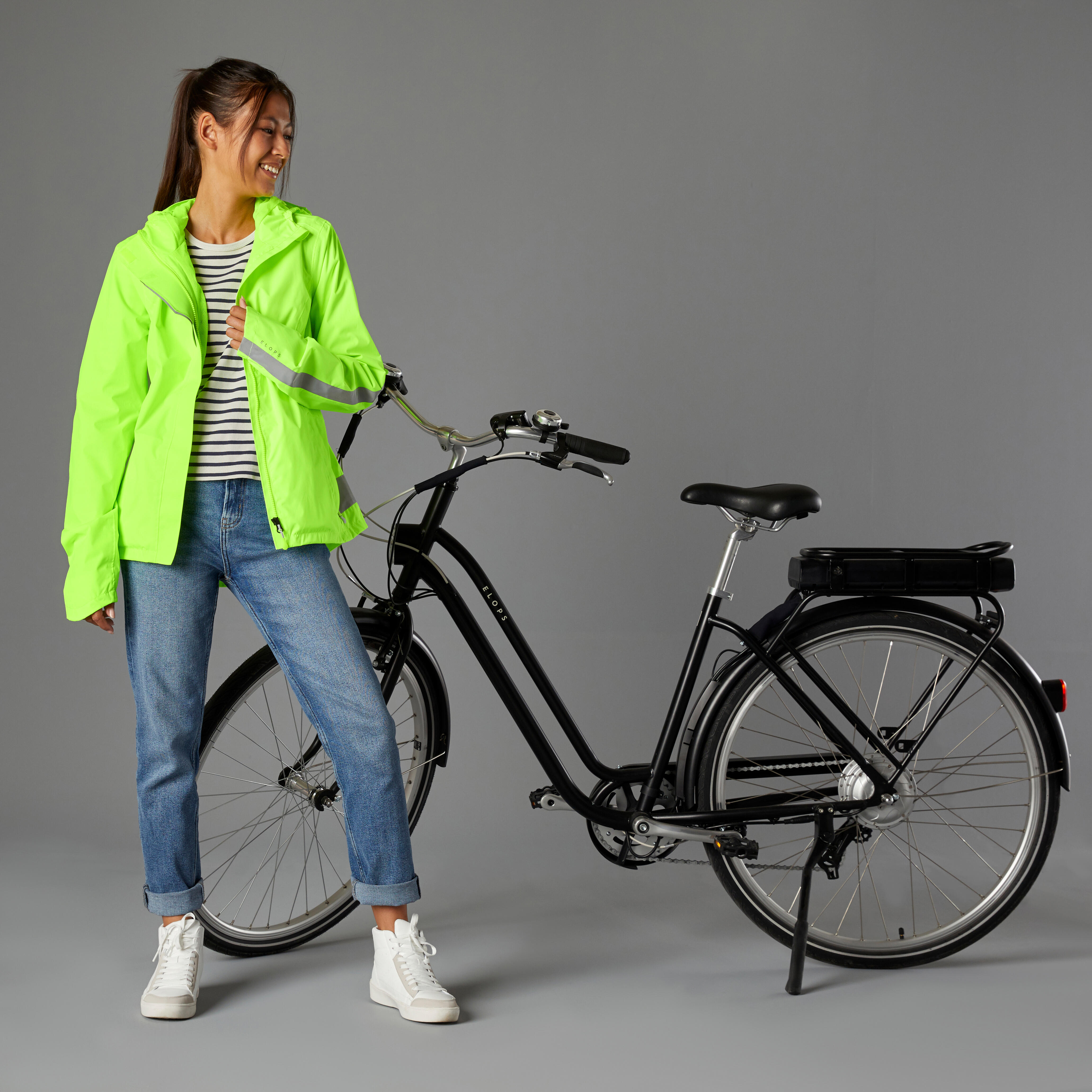 560 FEMME VISIBILITÉ EPI JOUR et NUIT JAUNE FLUO PLUIE VESTE VELO VILLE