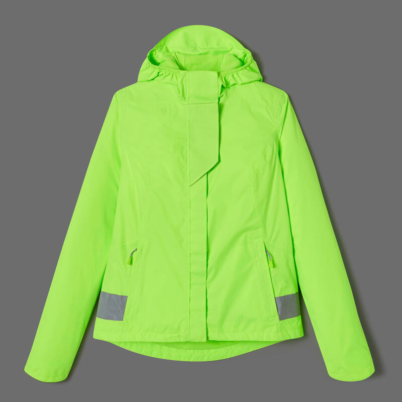 VESTE PLUIE VELO VILLE 560 FEMME VISIBILITÉ EPI JOUR et NUIT JAUNE FLUO