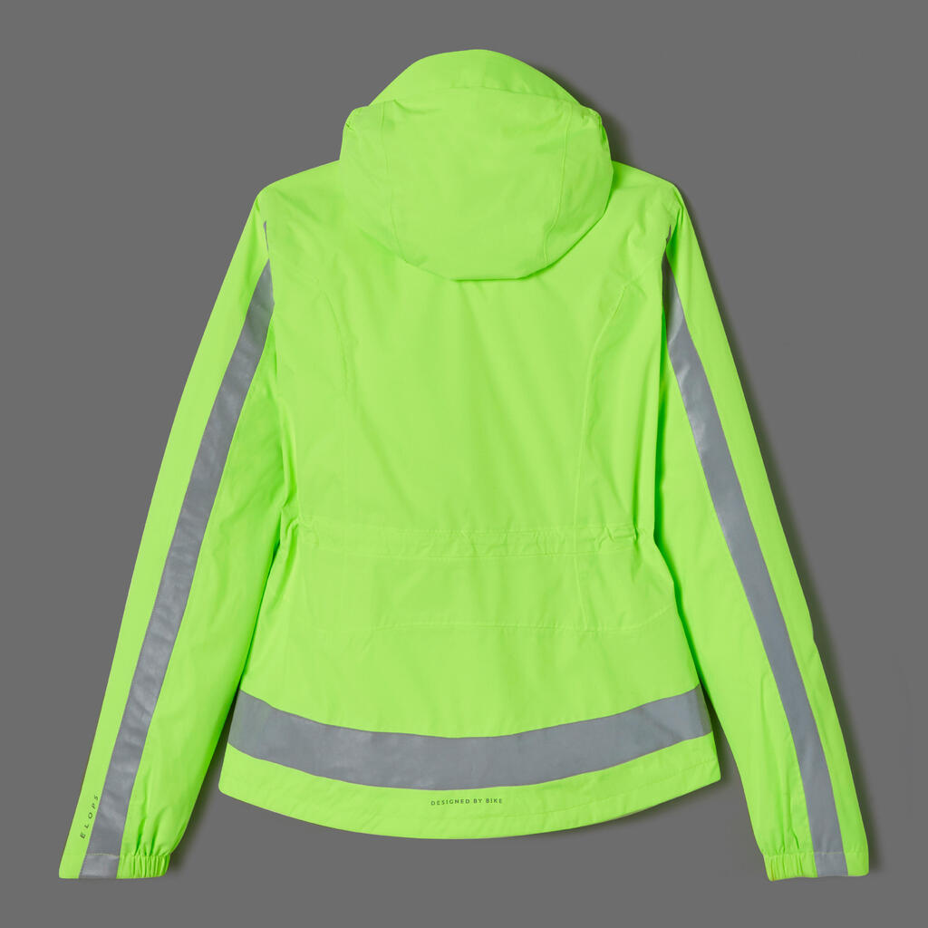 500 Women's Hi-Vis Day & Night City Cycling Rain Jacket