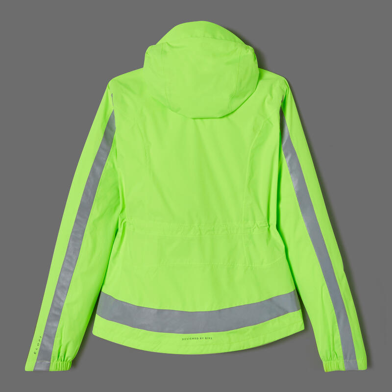 VESTE PLUIE VELO VILLE 560 FEMME VISIBILITÉ EPI JOUR et NUIT JAUNE FLUO