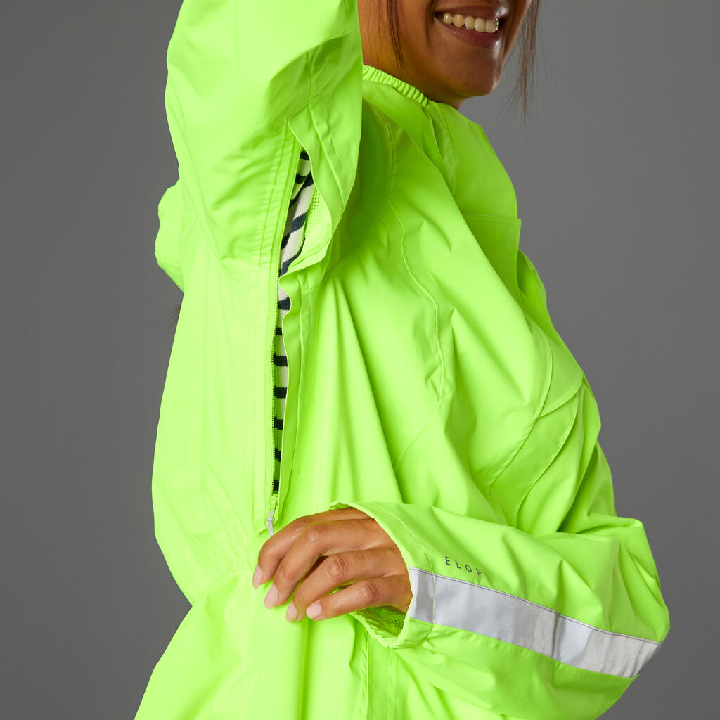 500 Women's Hi-Vis Day & Night City Cycling Rain Jacket