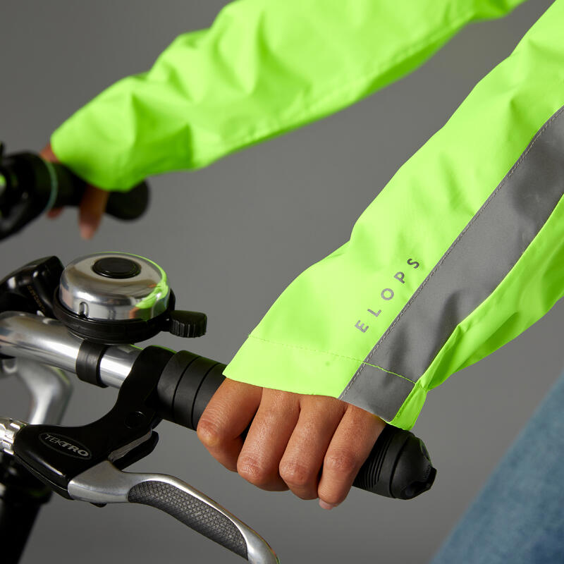 Fahrrad Regenjacke City 560 Sichtbarkeit Tag & Nacht Damen neongelb