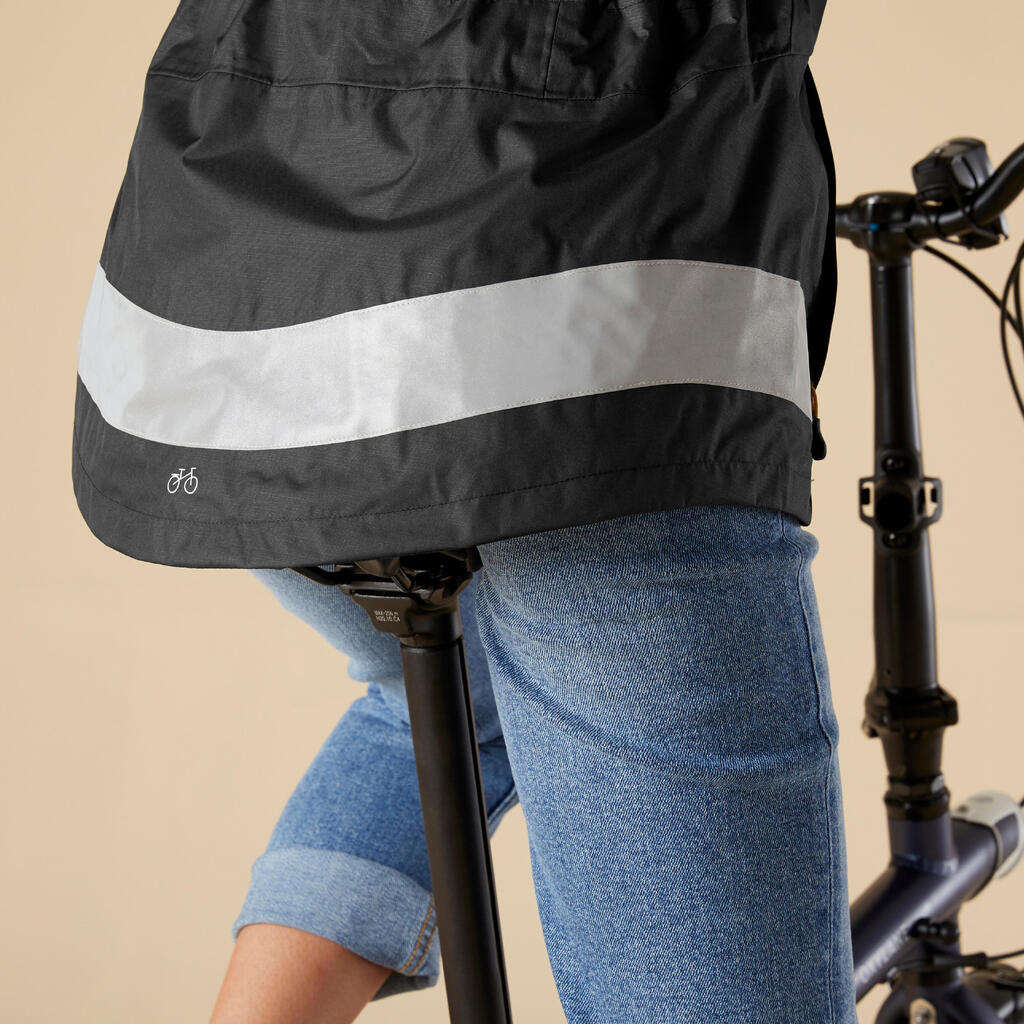 Fahrrad Regenjacke City 540 Damen Sichtbarkeit PSA-zertifiziert schwarz