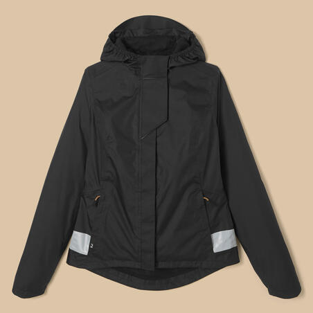 КУРТКА ДОЖДЕВИК ДЛЯ ВЕЛОСПОРТА ДЛЯ ГОРОДА 540 ЖЕНСКАЯ СЕРТИФИКАТ ЗАМЕТНОСТИ СИЗ