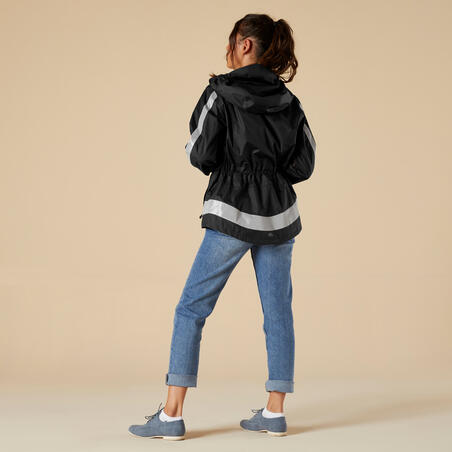 Дощовик жіночий 540 для велоїзди містом світловідбивний стандарт EN1150 чорний