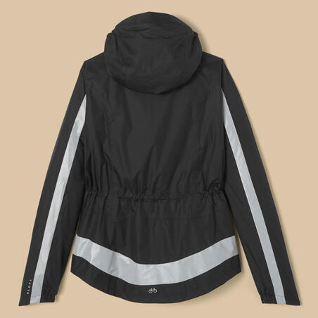 КУРТКА ДОЖДЕВИК ДЛЯ ВЕЛОСПОРТА ДЛЯ ГОРОДА 540 ЖЕНСКАЯ СЕРТИФИКАТ ЗАМЕТНОСТИ СИЗ